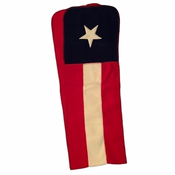 The flag scarf is cozy and soft to the touch. - Picture 13 of 13